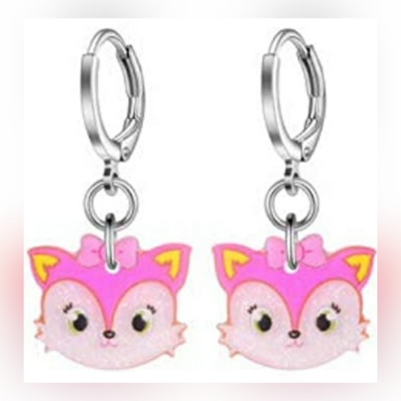 Hypoallergenic Acrylic Dangle Hoop Earrings - Picture 1 of 2